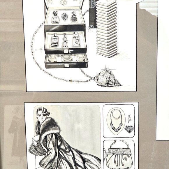 Fashion Montage Art Ink Wash Illustration - Picture 3 of 6